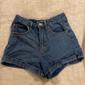 High waisted jean shorts